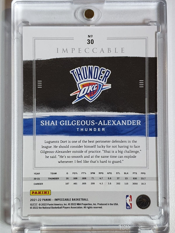 2021 Panini Impeccable Shai Gilgeous-Alexander #30 BRONZE /99 - Ready to Grade