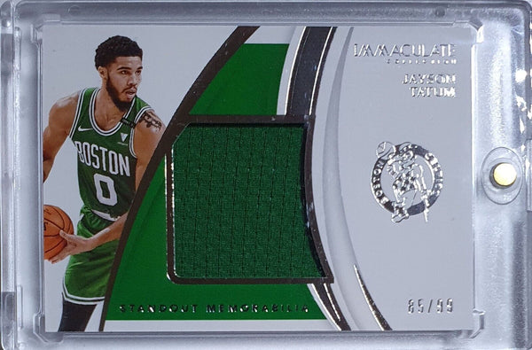 2020 Immaculate Jayson Tatum #PATCH /99 Game Worn Jumbo Jersey - Ready to Grade