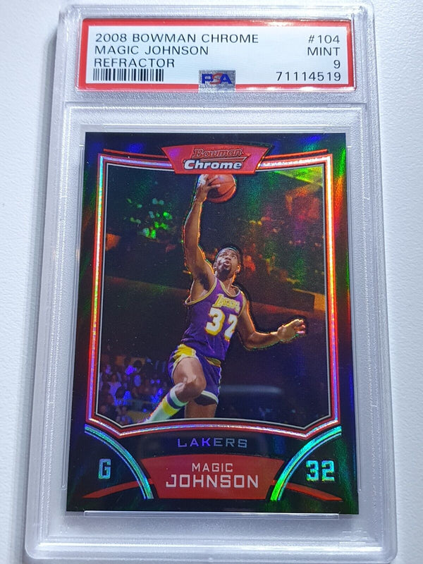 2008 Bowman Chrome Magic Johnson #104 REFRACTOR /499 - PSA 9 (POP 8)