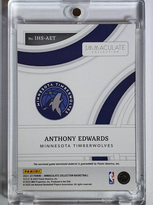 2021 Panini Immaculate Anthony Edwards #PATCH /99 Game Worn Jersey