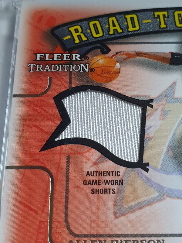 2002 Fleer Tradition Allen Iverson #PATCH Game Worn Dual Jerseys - Rare