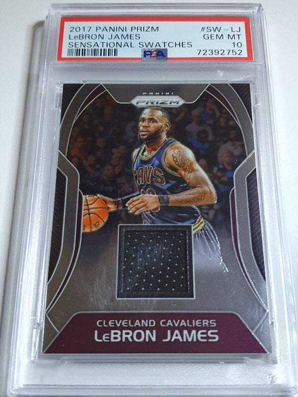 2017 Panini Prizm LeBron James #PATCH Game Worn Jersey - PSA 10 (LOW POP)
