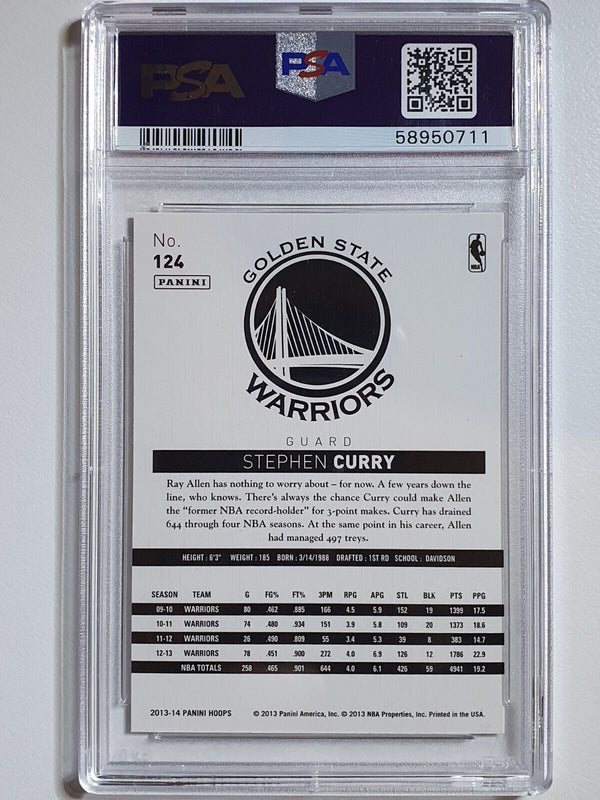 2013 Panini Hoops Stephen Curry #124 GOLD LE - PSA 9 (LOW POP)