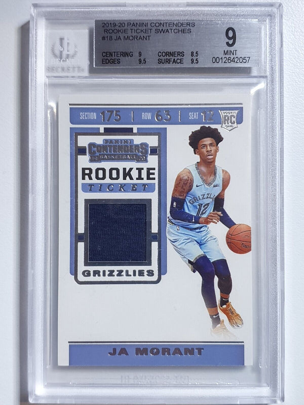 2019 Contenders Ja Morant Rookie #PATCH Game Worn Jersey RC - BGS 9 (POP 5)