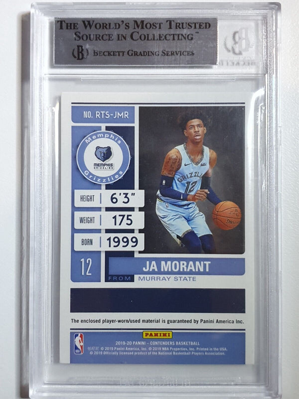 2019 Contenders Ja Morant Rookie #PATCH Game Worn Jersey RC - BGS 9 (POP 5)