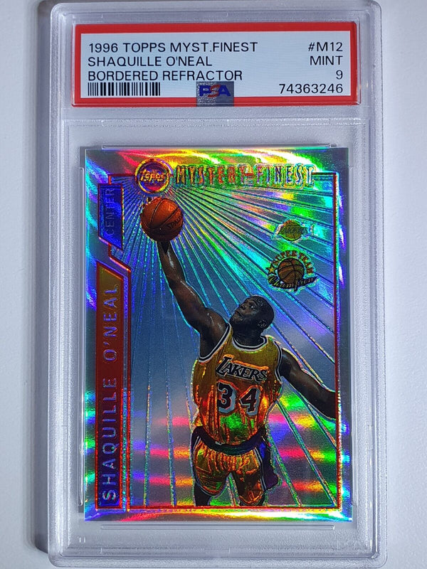 1996 Topps Shaquille O'Neal #M12 BORDERED REFRACTOR - PSA 9 (LOW POP)