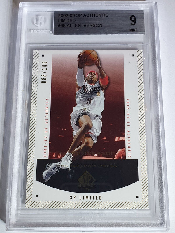 2002 SP Authentic Allen Iverson #68 /100 SP Limited - BGS 9 (POP 1)