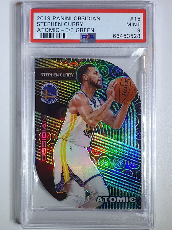 2019 Obsidian Stephen Curry #15 ELECTRIC ETCH GREEN /25 Holo - PSA 9 (POP 3)