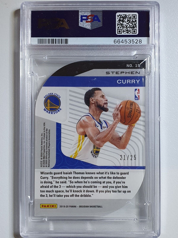 2019 Obsidian Stephen Curry #15 ELECTRIC ETCH GREEN /25 Holo - PSA 9 (POP 3)