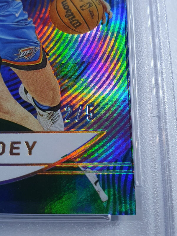 2021 Panini Illusions Josh Giddey Rookie #5 GREEN /5 Holo RC - PSA 9 (POP 1)