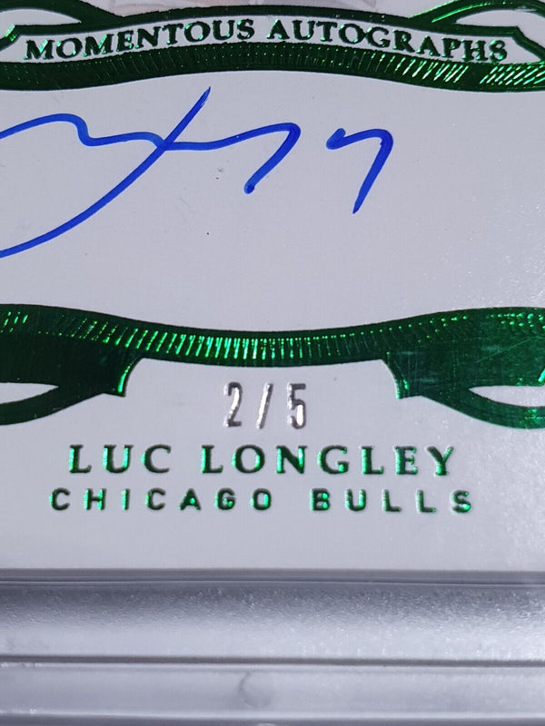 2018 Panini Flawless Luc Longley AUTO GREEN /5 On Card Autograph - Very Rare