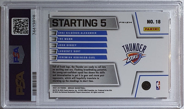 2021 Panini Starting Five (5) OKC SILVER MOSAIC Josh Giddey, Shai (SGA) - PSA 9