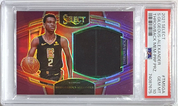 2021 Select Shai Gilgeous-Alexander PATCH PURPLE /99 Game Jersey PSA 10 (POP 1)