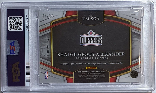2021 Select Shai Gilgeous-Alexander PATCH PURPLE /99 Game Jersey PSA 10 (POP 1)