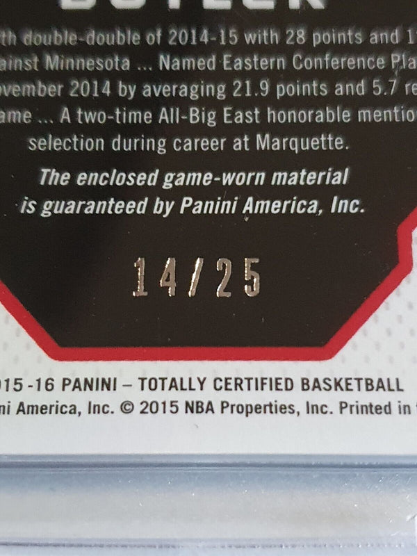 2015 Totally Certified Jimmy Butler #PATCH CAMO /25 Game Worn Jersey - Rare