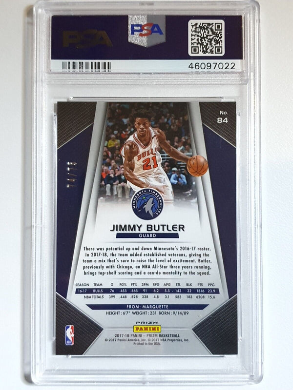 2017 Prizm Jimmy Butler #84 FAST BREAK PURPLE /75 Holo - PSA 9 (POP 2)