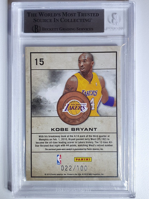 2009 Absolute Kobe Bryant #PATCH /100 Game Worn Jersey - BGS 9 (POP 1)