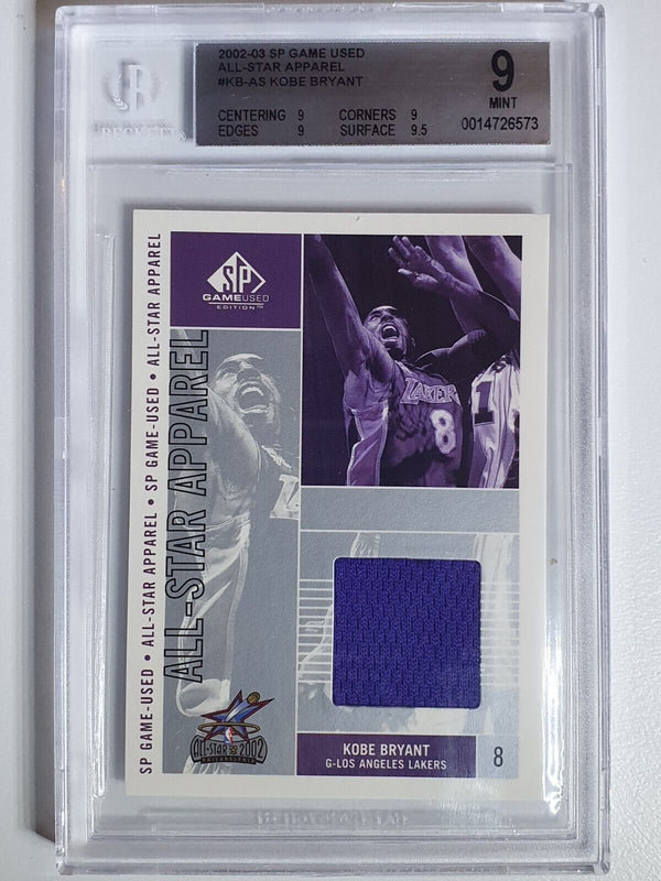 2002 Upper Deck SP Game Used Kobe Bryant Worn #PATCH - BGS 9 (POP 18)