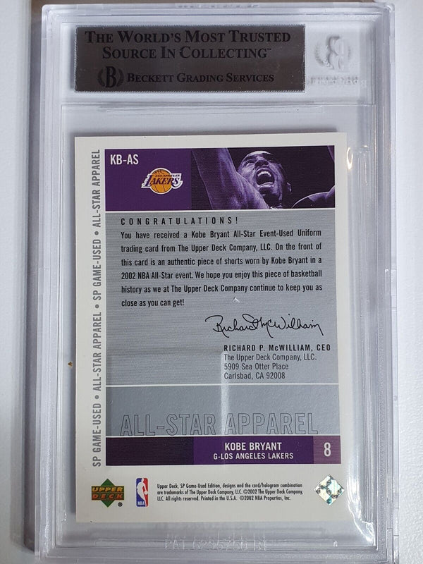 2002 Upper Deck SP Game Used Kobe Bryant Worn #PATCH - BGS 9 (POP 18)