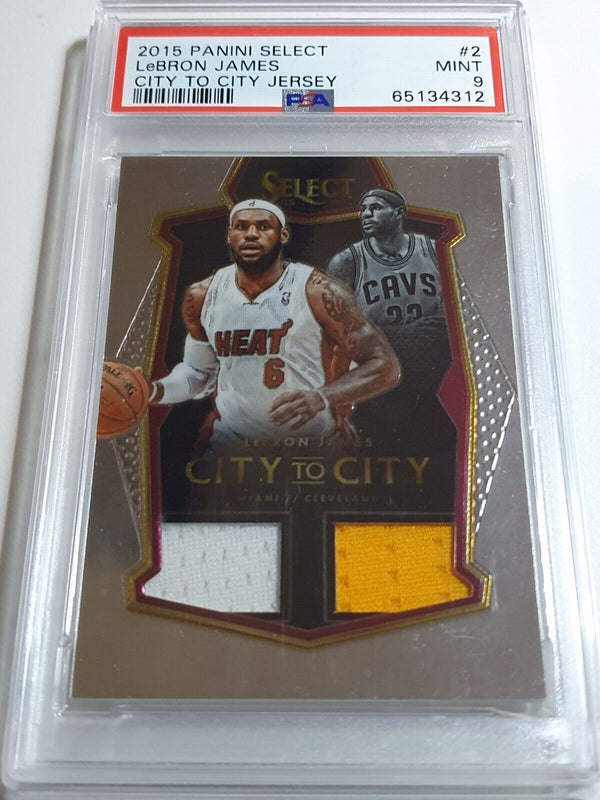 2015 Select Lebron James #PATCH /149 Game Worn Dual Jerseys - PSA 9 (POP 3)