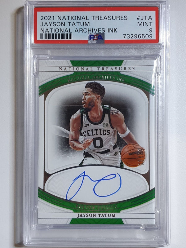 2021 National Treasures Jayson Tatum AUTO /49 On Card - PSA 9 (POP 1) Autograph