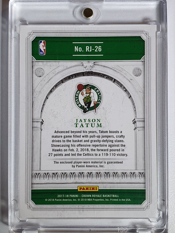 2017 Panini Crown Royale Jayson Tatum Rookie #PATCH /249 Game Worn Jersey - Rare