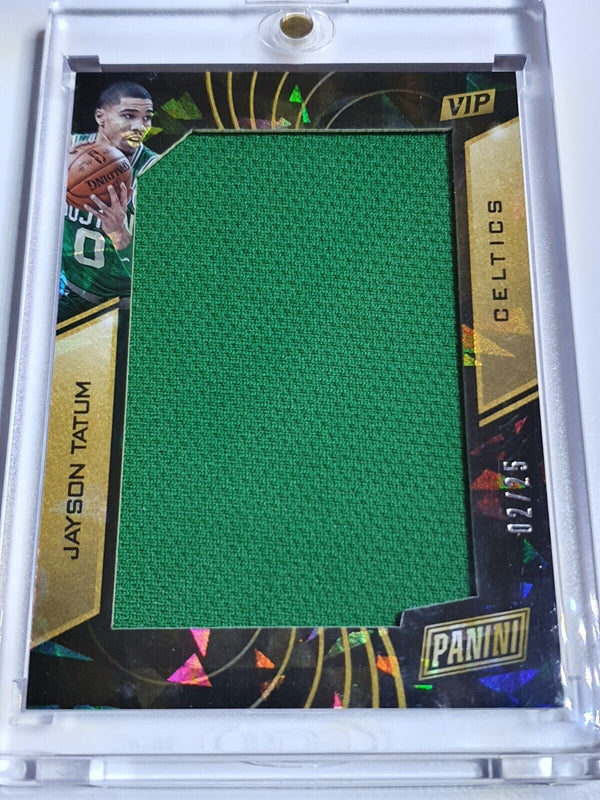 2019 Panini Jayson Tatum #PATCH CRACKED ICE /25 Game Worn Jumbo Jersey - Rare