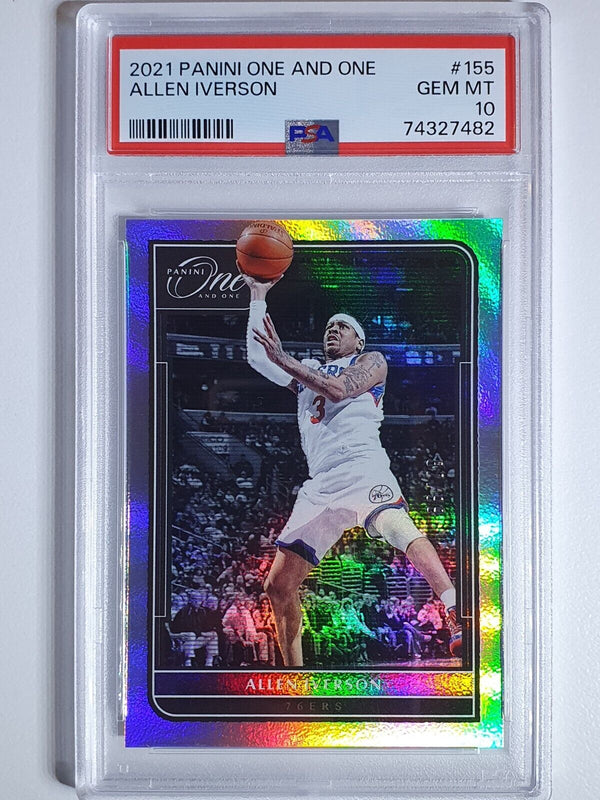 2021 Panini One and One Allen Iverson #155 HOLO /99 - PSA 10 (POP 2)