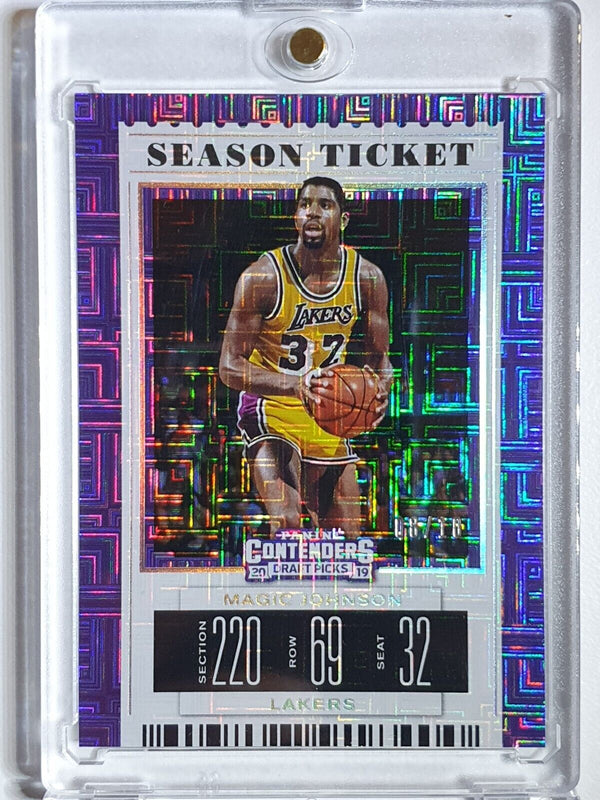 2019 Contenders Magic Johnson #40 BUILDING BLOCKS /10 Prizm - Very Rare