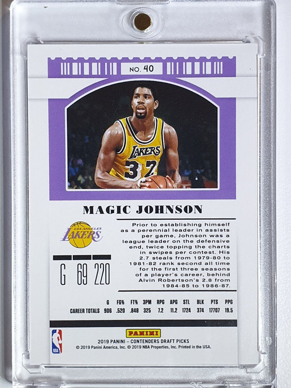 2019 Contenders Magic Johnson #40 BUILDING BLOCKS /10 Prizm - Very Rare