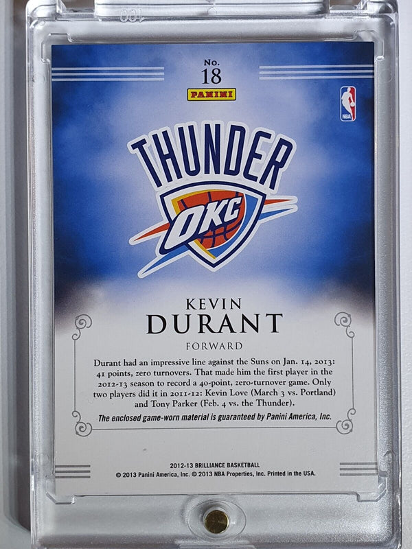 2012 Panini Brilliance Kevin Durant #PATCH Game Worn Jersey - Rare