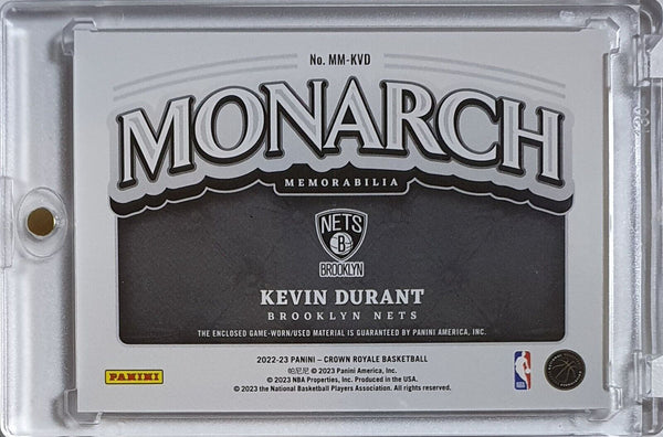 2022 Panini Crown Royale Kevin Durant #PATCH Game Worn Jersey - Rare