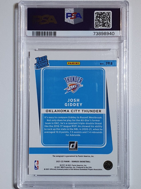 2021 Donruss Josh Giddey AUTO RED CHOICE /99 Signature - PSA 9 (POP 5)