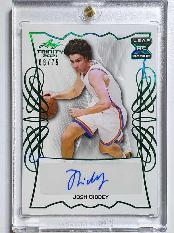 2021 Leaf Memories Josh Giddey Rookie AUTO GREEN /75 XRC - Ready to Grade