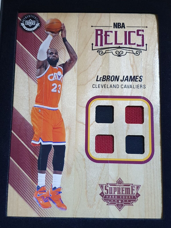 2016 Upper Deck Supreme Hardcourt LeBron James #PATCH Quad Game Used Jerseys