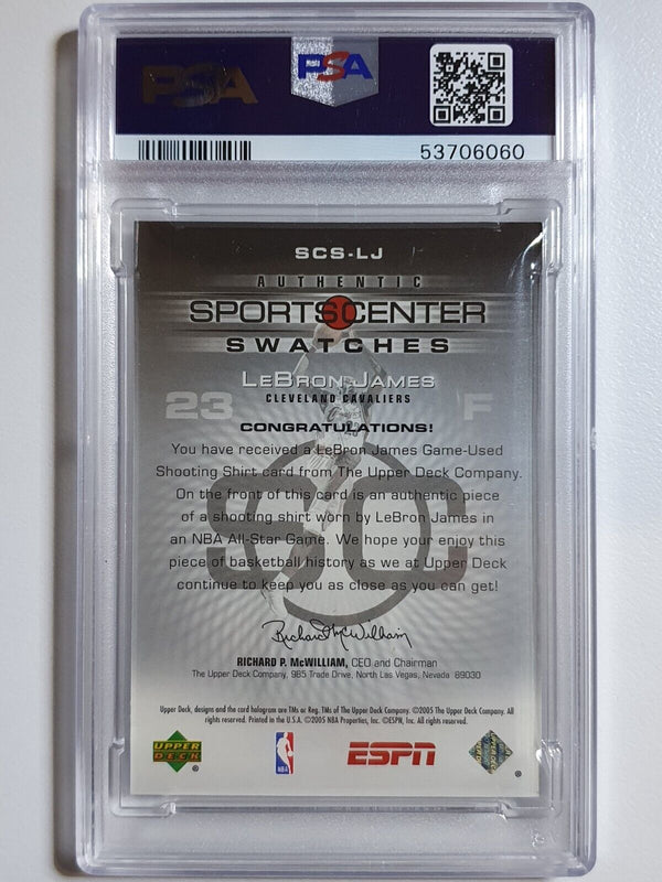 2006 Upper Deck ESPN Lebron James #PATCH Game Worn Jersey - PSA 9 (POP 2)