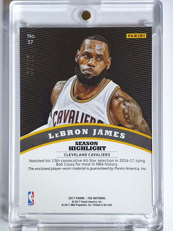 2017 Panini LeBron James #PATCH BLUE MOSAIC /25 Game Worn Jersey - Very Rare