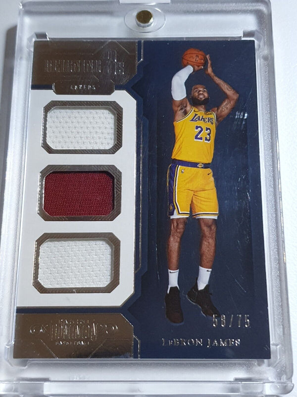 2018 Panini Dominion Lebron James #PATCH /75 TRIPLE Game Worn Jerseys - Rare