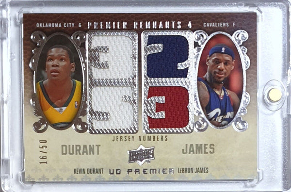 2008 UD Premier LeBron James Kevin Durant QUAD #PATCH /50 Game Worn Jerseys