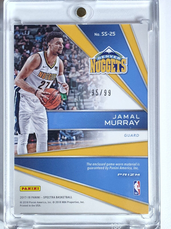 2017 Panini Spectra Jamal Murray #PATCH SILVER Prizm /99 Game Worn Jersey - Rare