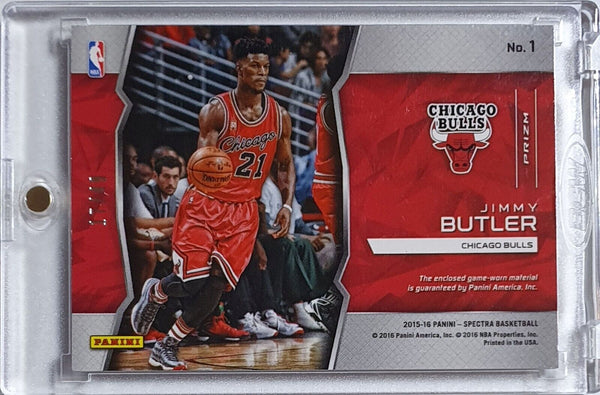 2015 Panini Spectra Jimmy Butler #PATCH BLUE HOLO /49 Game Worn Jersey - Rare