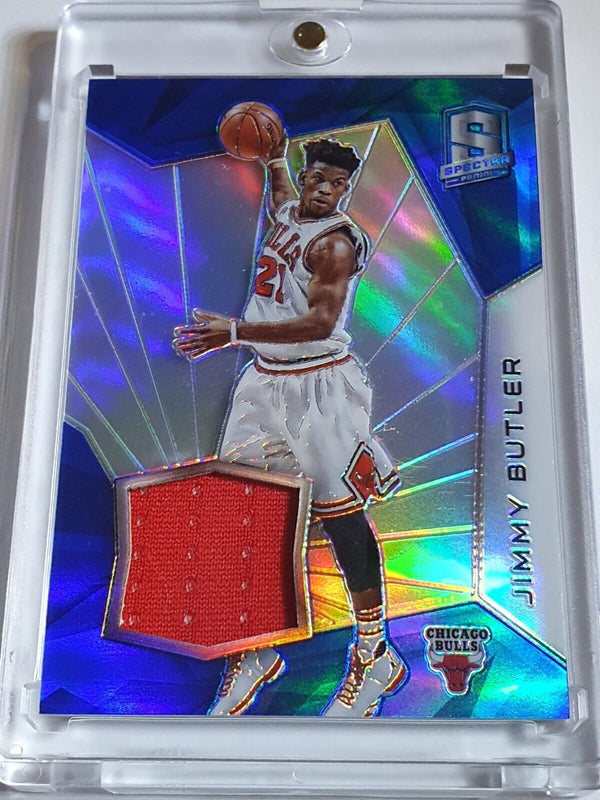 2015 Panini Spectra Jimmy Butler #PATCH BLUE /49 Holo Game Worn Jersey - Rare