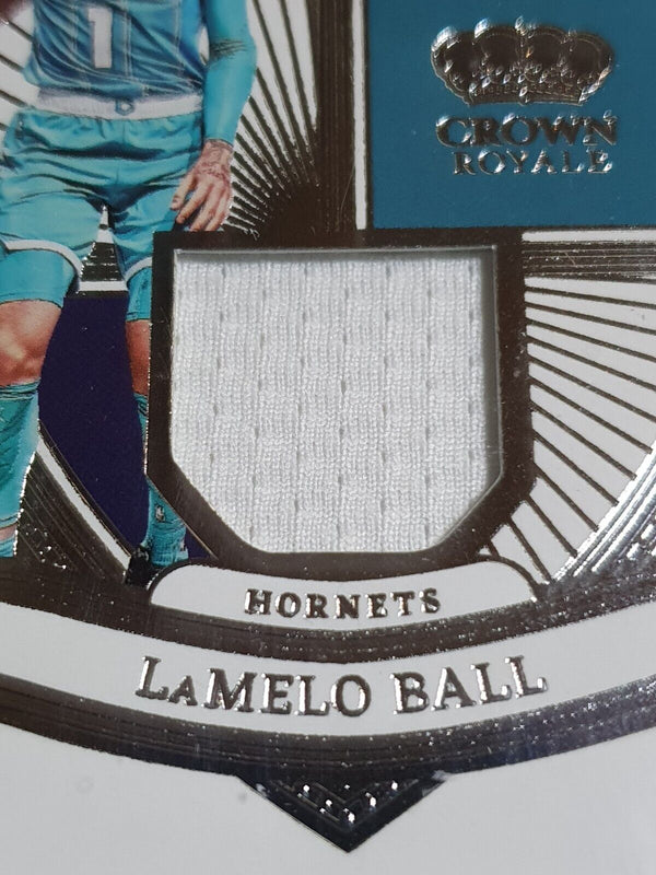 2022 Panini Crown Royale LaMelo Ball #PATCH Game Worn Jersey - Rare