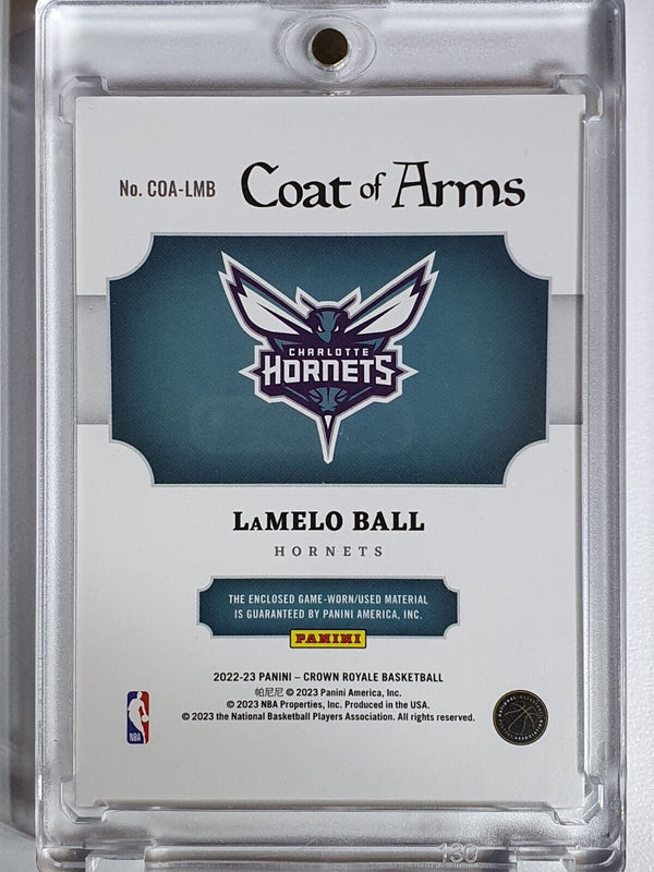 2022 Panini Crown Royale LaMelo Ball #PATCH Game Worn Jersey - Rare