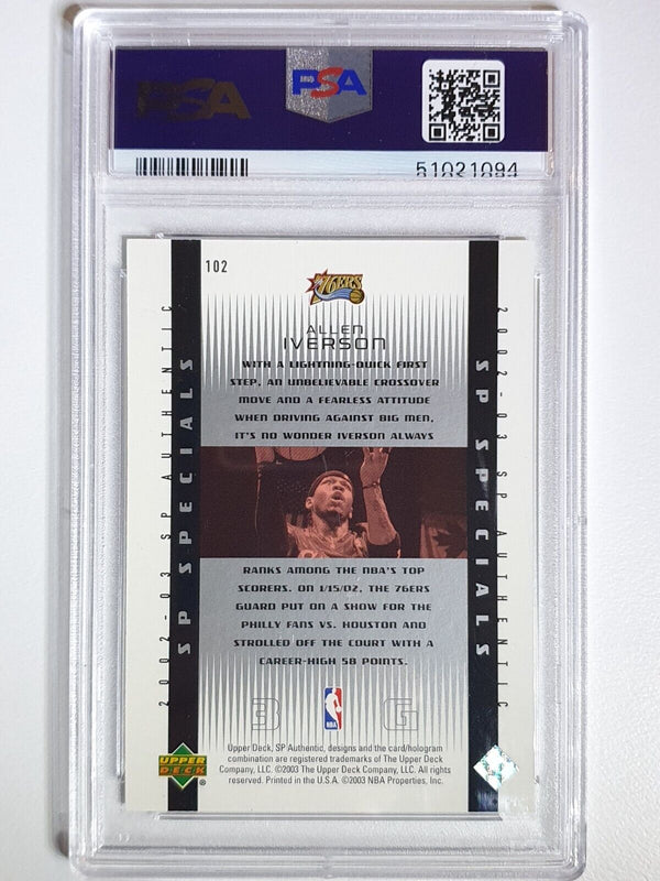 2002 SP Authentic Allen Iverson #102 /2000 Special LE - PSA 9 (POP 3)