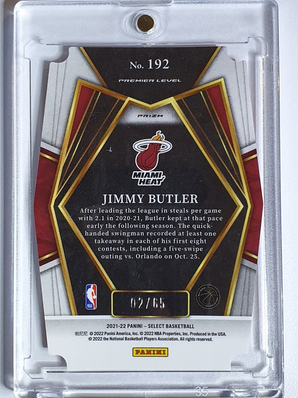2021 Panini Select Jimmy Butler #192 ORANGE /65 Die Cut Premier Level - Rare