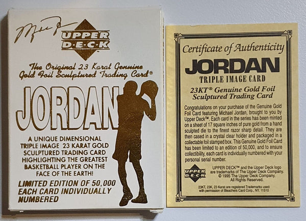 1996 Upper Deck Michael Jordan 23K GOLD CARD Triple Image Card - Rare