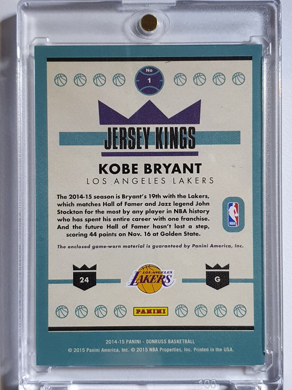 2014 Panini Donruss Kobe Bryant #PATCH Game Worn Jersey - Rare