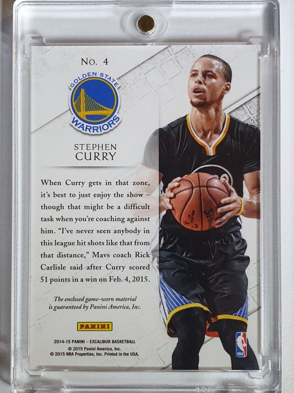 2014 Excalibur Stephen Curry #PATCH Ringing Endorsements Game Worn Jersey - Rare