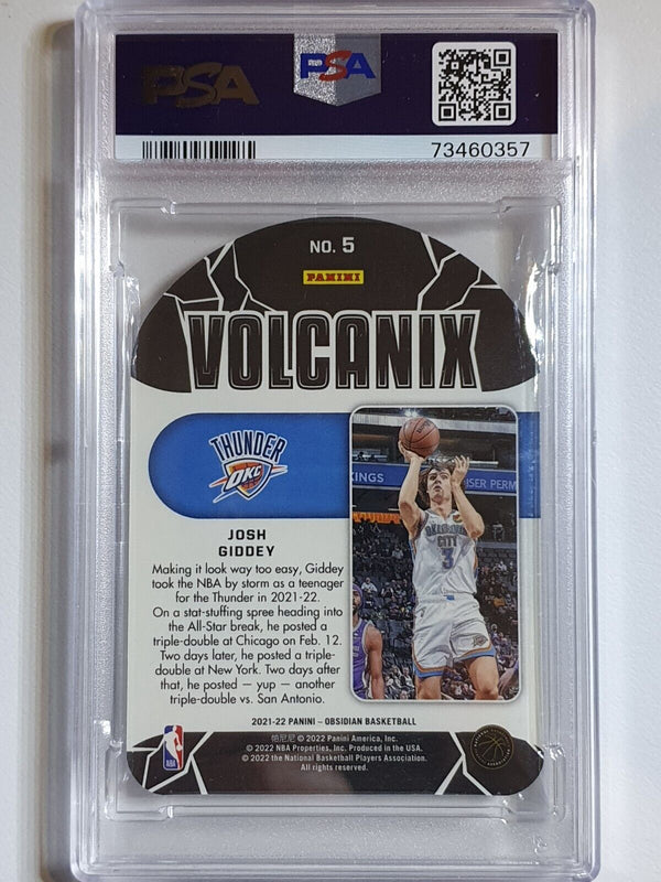 2021 Obsidian Josh Giddey Rookie VOLCANIX CASE HIT Die Cut - PSA 9 (POP 2)